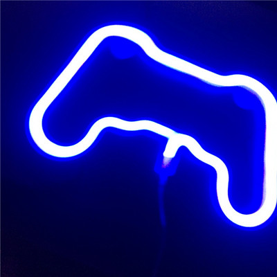 Gamepad alakú neonfény LED fényreklám játékteremhez LED szalagok fali születésnapi buli otthoni dekoráció gyerekeknek ajándék USB tápellátás
