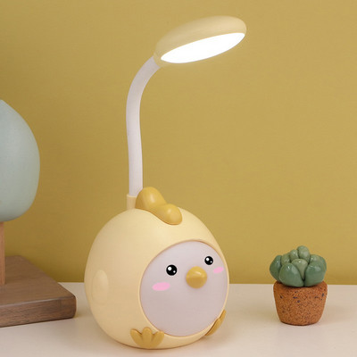 LED éjszakai fény aranyos csaj rajzfilm asztali lámpa szemvédelem USB újratölthető világítás energiatakarékos olvasólámpa LED asztali lámpa