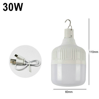 Uzlādējama kempinga gaismas USB LED spuldze Lieljaudas piekarināmā telts gaisma Pārnēsājama avārijas spuldze dārzam ārā