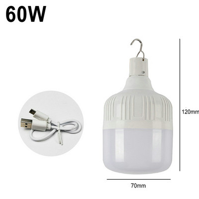 Uzlādējama kempinga gaismas USB LED spuldze Lieljaudas piekarināmā telts gaisma Pārnēsājama avārijas spuldze dārzam ārā