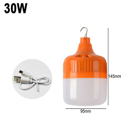 Uzlādējama kempinga gaismas USB LED spuldze Lieljaudas piekarināmā telts gaisma Pārnēsājama avārijas spuldze dārzam ārā