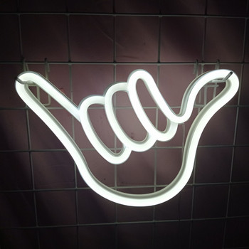 Σύμβολο ειρήνης Φως νέον LED Δροσερό φωτιστικό τοίχου Καλλιτεχνικό φωτιστικό νύχτας για αίθουσα παιχνιδιών Ατμόσφαιρα Αισθητική διακόσμηση δωματίου Χέρι με νέον επιγραφή