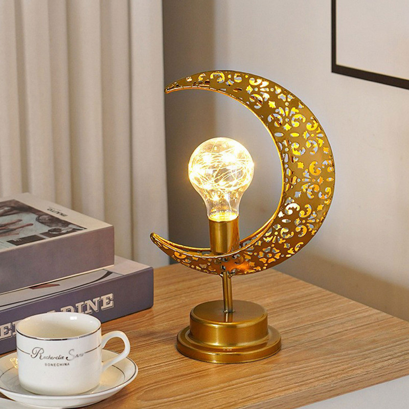 Eid Mubarak Fier Artă Steaua Lunii Led Lumină goală Ramadan Decor 2023 Home Islamic Musulman Festival Rechizite pentru petreceri Eid Al-Fitr