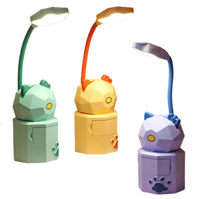 3 tk laualamp reguleeritava voolikuga silmade kaitse Laetav multikas loomade LED voodivalgusti laualamp kodu parandamiseks