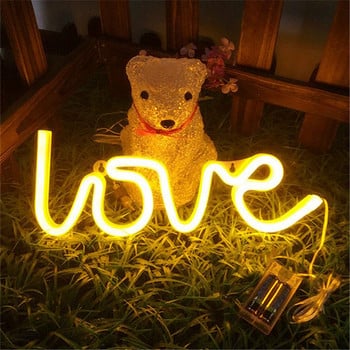 Neon Love Signs Light Art Διακοσμητική πινακίδα με μαρκίζες Διακόσμηση τραπεζιού τοίχου για γαμήλιο πάρτι Παιδικό δωμάτιο Σαλόνι Σπίτι Bar Pub Ξενοδοχείο