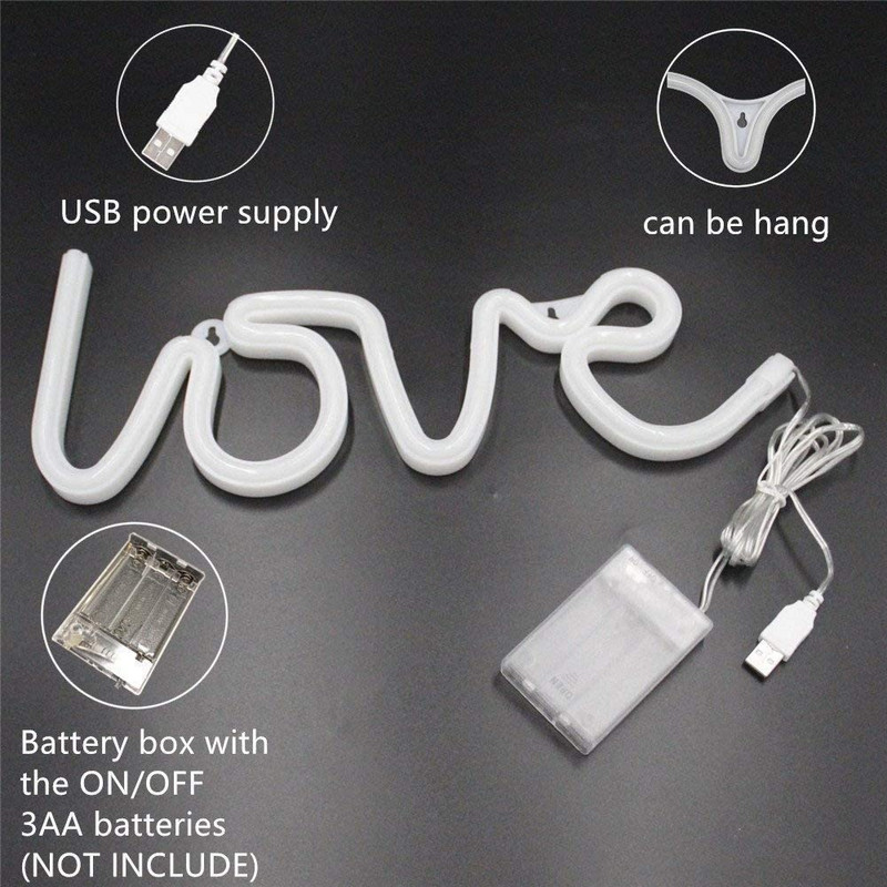 Neona mīlestības zīmes Gaismas māksla Dekoratīvs telts izkārtnes sienas galda dekors kāzu ballītei bērnu istaba Dzīvojamā istaba Māja bārs krogs viesnīca