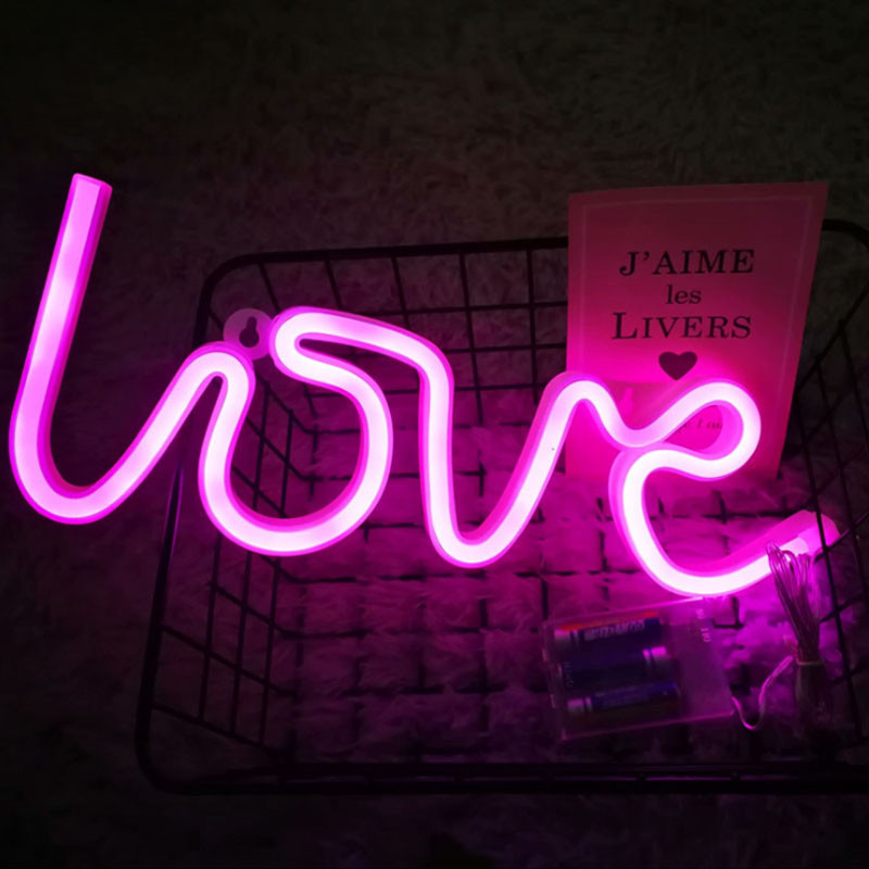 Neona mīlestības zīmes Gaismas māksla Dekoratīvs telts izkārtnes sienas galda dekors kāzu ballītei bērnu istaba Dzīvojamā istaba Māja bārs krogs viesnīca