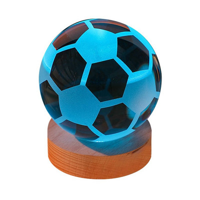 Unikali žėrinti planetinė galaktika astronautas krištolo rutulinis naktinis šviestuvas Medinis apšviestas pagrindo stovas žvaigždėtas projektoriai lempa prie lovos