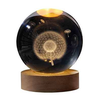 Unikali žėrinti planetinė galaktika astronautas krištolo rutulinis naktinis šviestuvas Medinis apšviestas pagrindo stovas žvaigždėtas projektoriai lempa prie lovos