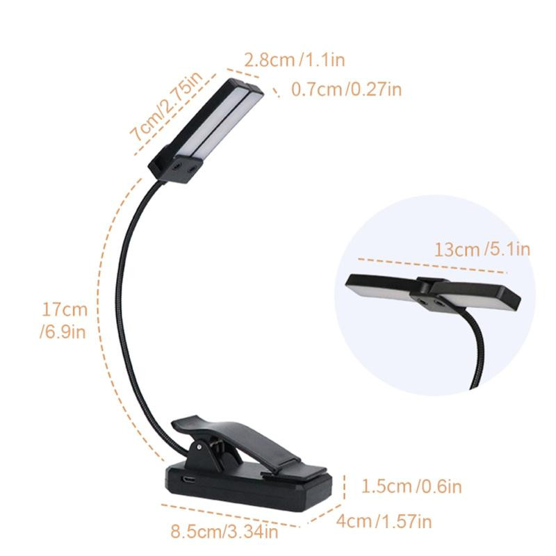 Led laualamp 180 kraadi reguleeritav laetav silmade kaitseklambriga lugemislamp õpilastele