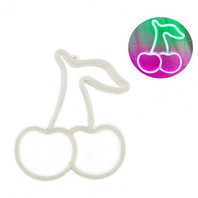 Sieninė neoninė šviesa „pasidaryk pats“ HIPS Ilgaamžė dekoratyvinė vyšnios formos Neoninė neoninė neoninė lempa barui