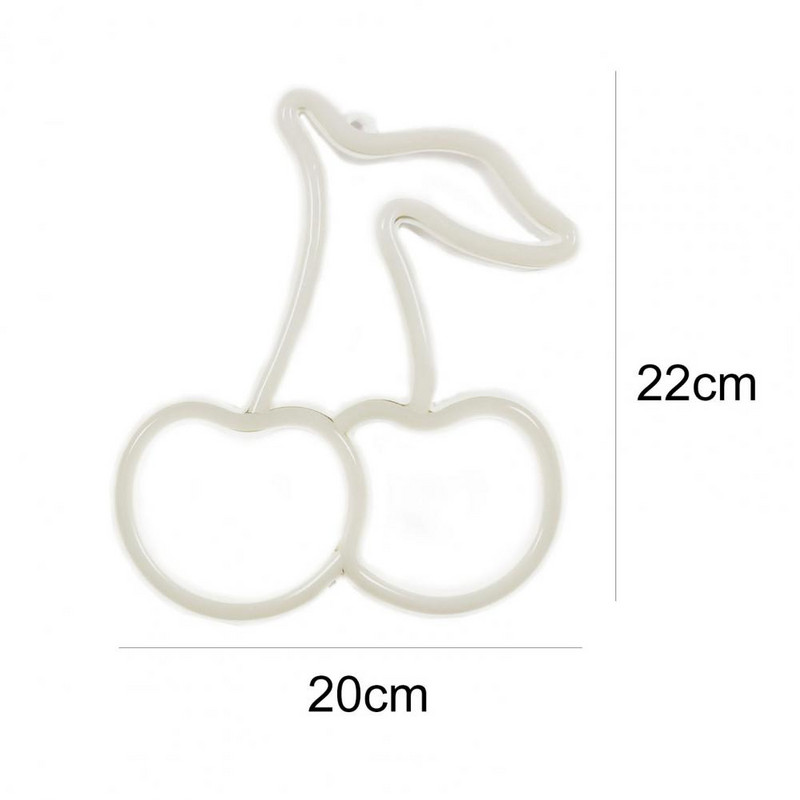 Sieninė neoninė šviesa „pasidaryk pats“ HIPS Ilgaamžė dekoratyvinė vyšnios formos Neoninė neoninė neoninė lempa barui