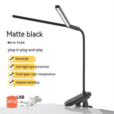 36 V kaasaskantav Led kokkupandav klambriga laualamp Silmade kaitse Kahe otsaga USB-lugemisvalgustid laualamp värelusevaba LED-valgusti