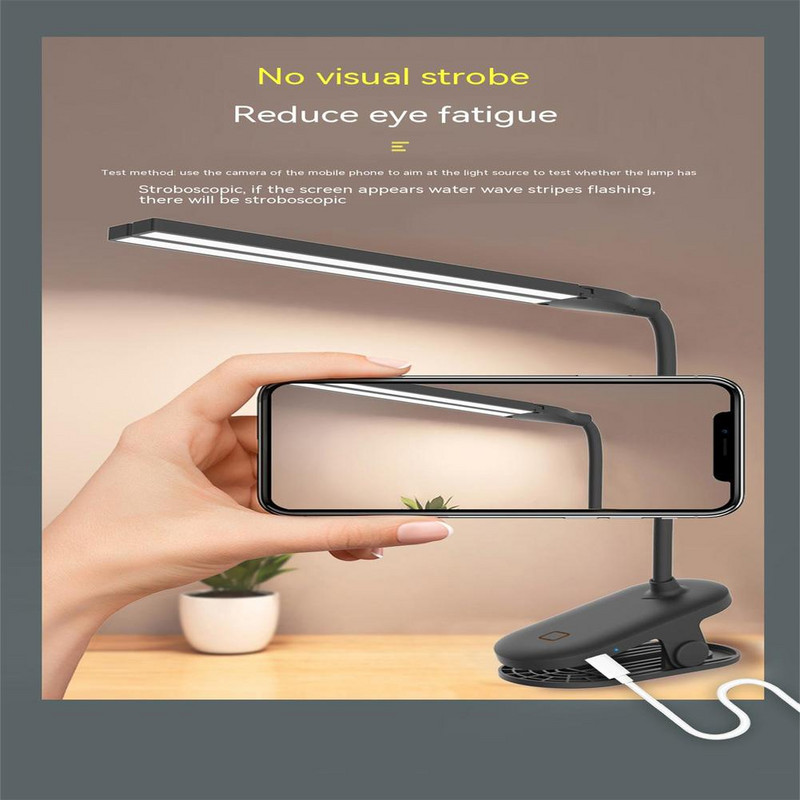 36 V kaasaskantav Led kokkupandav klambriga laualamp Silmade kaitse Kahe otsaga USB-lugemisvalgustid laualamp värelusevaba LED-valgusti