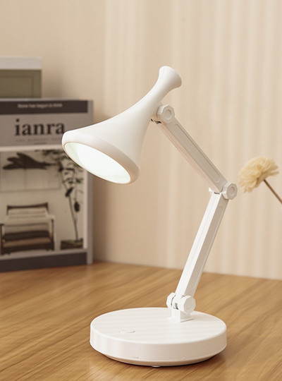LED USB uzlādējama acu aizsardzības galda lampa Mini salokāma nakts lasīšanas lampiņa, izmantota istabas datora klēpjdatora galda nakts gaismai