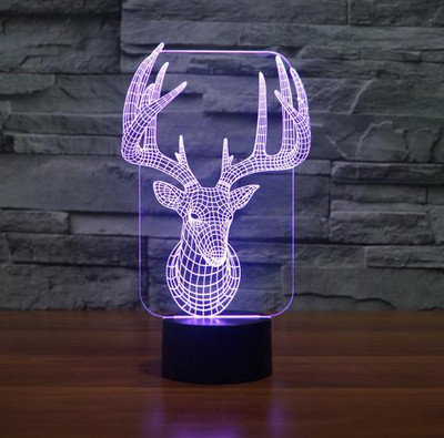 Bear Elk Donkey 3D Lámpa Karácsonyi díszlámpák Érintésérzékelős Asztali lámpák Karácsonyi Ajándék Gyerek Játékok Asztali lámpa