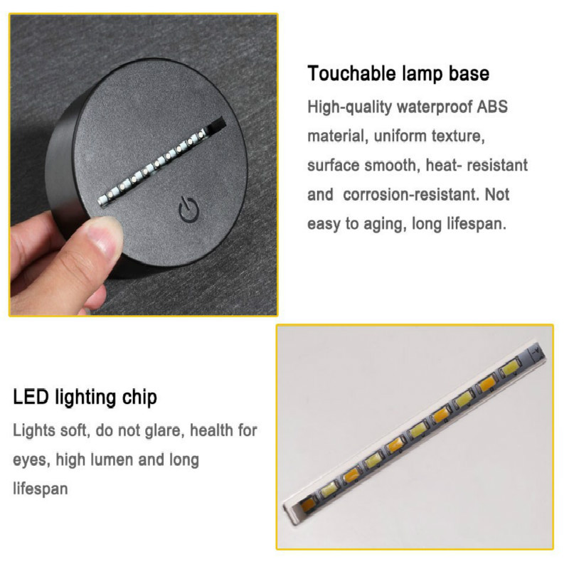 Bear Elk Donkey 3D Lámpa Karácsonyi díszlámpák Érintésérzékelős Asztali lámpák Karácsonyi Ajándék Gyerek Játékok Asztali lámpa