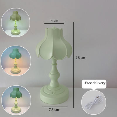 Retro LED galda lampa USB uzlādējama Lotus Mini nakts gaismas Guļamistabas viesistabas dekors Naktsgalda lampas studentu dāvanām