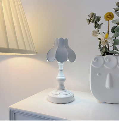 Retro LED galda lampa USB uzlādējama Lotus Mini nakts gaismas Guļamistabas viesistabas dekors Naktsgalda lampas studentu dāvanām