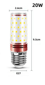 LED izzó E14 gyertyafény kukorica izzók 220V 110V E27 LED lámpa otthoni dekorációhoz csillár világítás