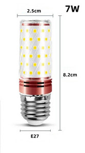 LED izzó E14 gyertyafény kukorica izzók 220V 110V E27 LED lámpa otthoni dekorációhoz csillár világítás