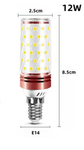 LED izzó E14 gyertyafény kukorica izzók 220V 110V E27 LED lámpa otthoni dekorációhoz csillár világítás