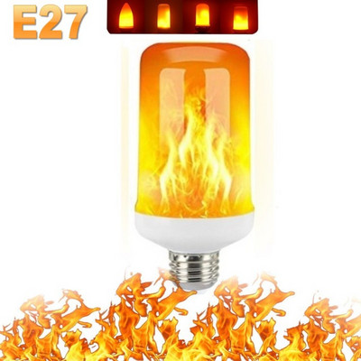 LED E27 Flame Bulb Fire E14 lamp maisipirn Vilkuv LED-valgus dünaamiline leegiefekt 5W 9W110V-220v koduõhu valgustamiseks