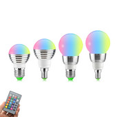 1tk Magic 16 Colors Change RGB hämardatav pirn E27 E14 5W 7W 85-265V LED RGB lavavalgusti lamp + 24klahvi IR kaugjuhtimispuldi valgustus