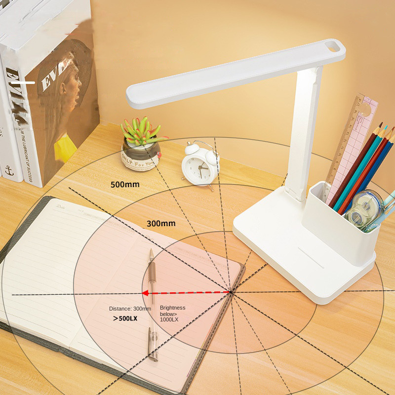 Lampă de masă cu LED, 3 culori, reglabilă, la atingere, pliabilă, pentru birou, dormitor, studiu, noptieră, lectură, protecție ochilor, lumină de noapte DC 5V