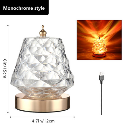 16 värvi Water Ripple dünaamiline projektsioonlamp Romantiline pöörlev ümbritsev laualamp USB öövalgus siseruumide dekoratiivvalgusti