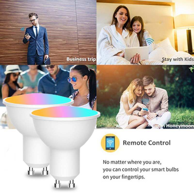 GU10 GU5.3 LED spuldze WiFi viedā spuldze 5W RGB+WW+CW LED lampa Tuya/Smart Life APP vadības laiks Alexa Google Assistant