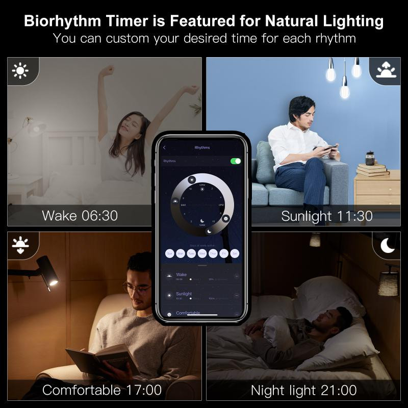 CORUI Tuya WiFi E27 7W nutihõõgniidiga pirn LED valguslamp timmitav valgustus Smart Life Alexa Google Voice Control 2700K-6500K
