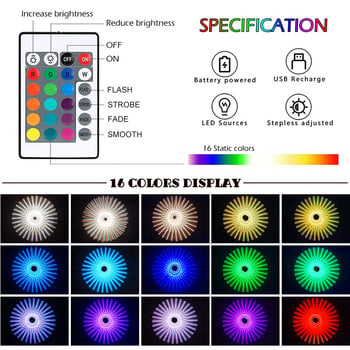 RGB Atmosphere Night Light με Τηλεχειριστήριο Modern Touch δίπλα στο κρεβάτι Υπνοδωμάτιο Εστιατόριο Light Διακόσμηση υπνοδωματίου καθιστικού