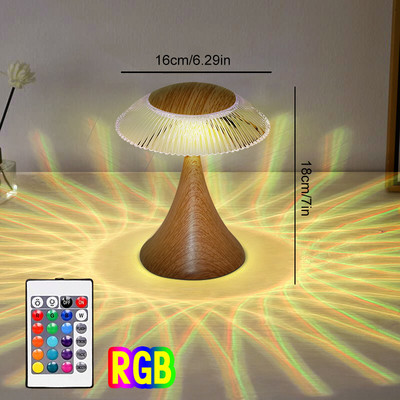 RGB atmosfēras nakts gaisma ar tālvadības pulti Mūsdienīgs pieskāriens pie gultas guļamistabas restorāns Gaišs viesistabas guļamistabas dekors