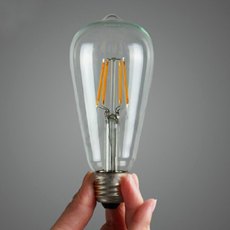 Edison Led Izzó ST64 E27/E14 vintage izzó 220V 2W 4W 6W 8W 12W Átlátszó üveg Izzó energiatakarékos biztonsági izzó ST64