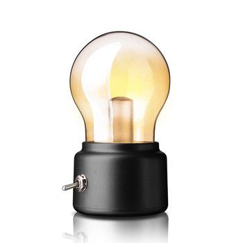 Litwod New Bulb Light Μικρό επιτραπέζιο φωτιστικό USB Επαναφορτιζόμενο επιτραπέζιο φως γραφείου Ρετρό λάμπα σε σχήμα νυχτερινού φωτός Δώρο ενσωματωμένη μπαταρία