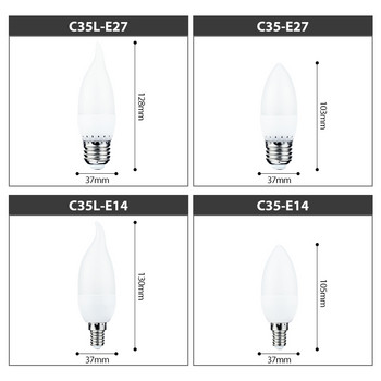 10PCS/lot E14 E27 LED крушка със свещ AC 220V led полилей лампа Candle Bulbs 3W лампи Декоративна светлина Топла/бяла енергоспестяваща