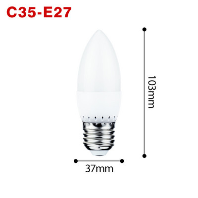 10PCS/lot E14 E27 LED žarulja u obliku svijeće AC 220V led svjetiljka za luster Žarulje u obliku svijeće 3W Lampe Dekoracija Svjetlo Toplo/bijelo Štednja energije