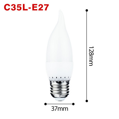 10PCS/lot E14 E27 LED žarulja u obliku svijeće AC 220V led svjetiljka za luster Žarulje u obliku svijeće 3W Lampe Dekoracija Svjetlo Toplo/bijelo Štednja energije
