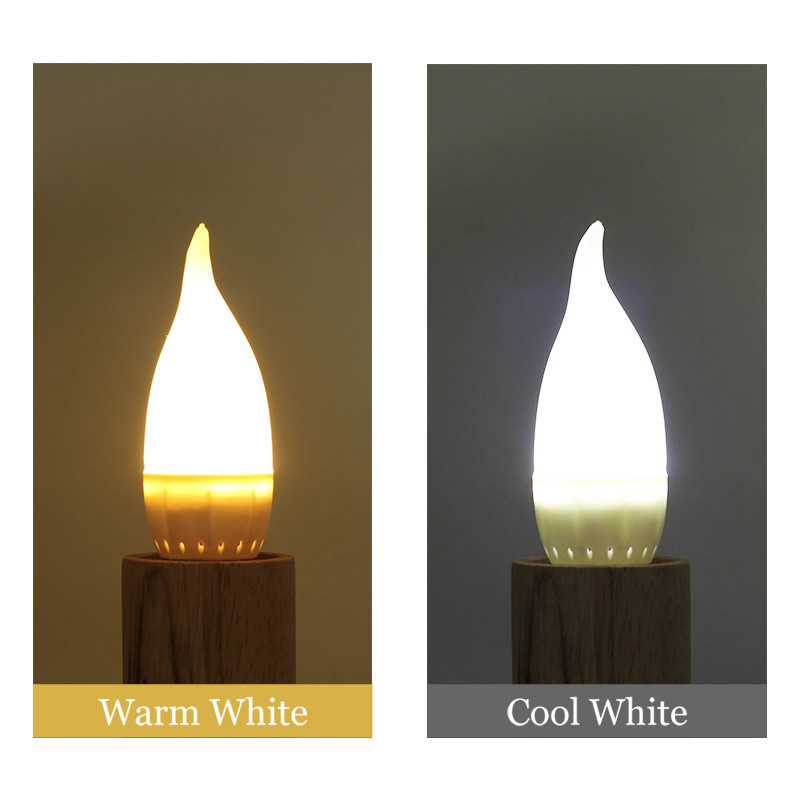 10 tk/partii E14 E27 LED küünlapirn AC 220V led lühtri lamp Küünla pirnid 3W lambid Dekoratsioon valgus soe/valge energiasääst