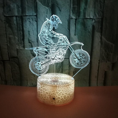 Μοτοσικλέτα Light Riding With Vision Stereo Led Desk Lamp Gradual Touch Remote Control Vision 3d Επιτραπέζιο φωτιστικό