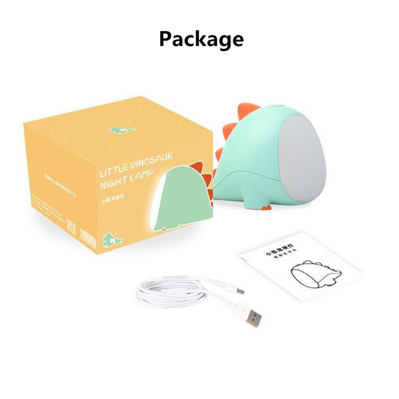 USB újratölthető LED kis dinoszaurusz éjszakai fény kreatív rajzfilm időzítő asztali lámpa hálószoba éjjeli dekoráció gyerekjáték
