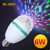 RGB Led Izzók Mini Party Light Dance Party Lámpák E27 6W Automatikusan Forgó DJ Színpad Disco Karácsonyi Világító Színes Izzó KTV Bárhoz