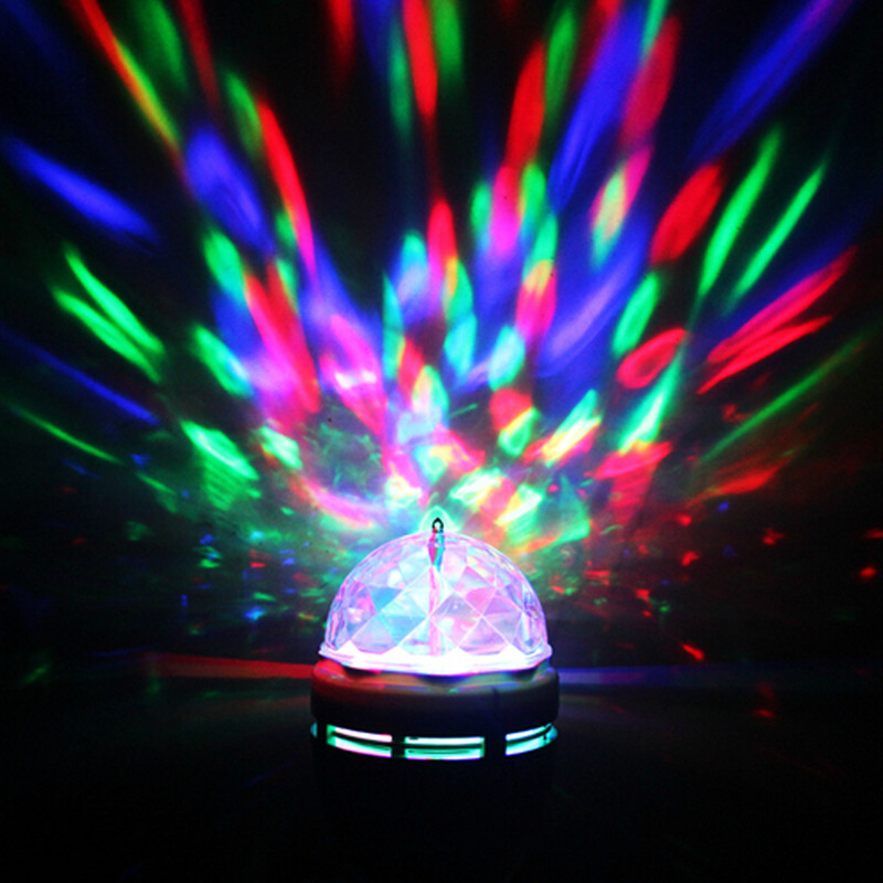RGB Led Izzók Mini Party Light Dance Party Lámpák E27 6W Automatikusan Forgó DJ Színpad Disco Karácsonyi Világító Színes Izzó KTV Bárhoz