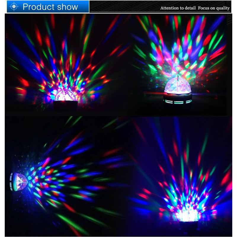 RGB Led Izzók Mini Party Light Dance Party Lámpák E27 6W Automatikusan Forgó DJ Színpad Disco Karácsonyi Világító Színes Izzó KTV Bárhoz