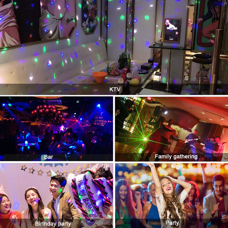 RGB Led Izzók Mini Party Light Dance Party Lámpák E27 6W Automatikusan Forgó DJ Színpad Disco Karácsonyi Világító Színes Izzó KTV Bárhoz