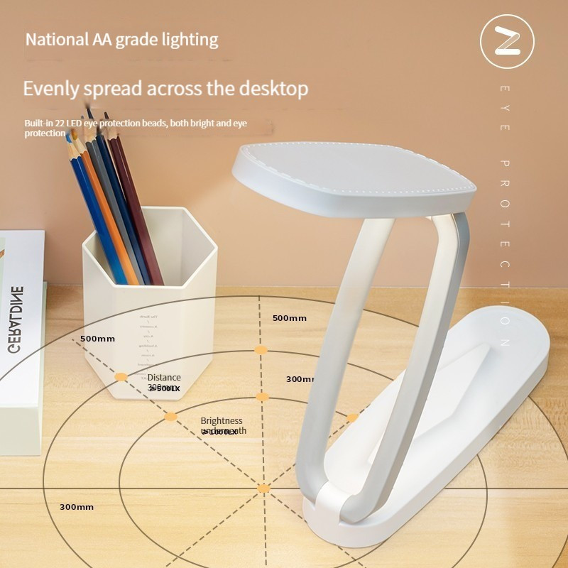 Lampă de birou cu LED, pliabilă, portabilă, reîncărcabilă cu USB, cu reglare reglabilă pentru protecția ochilor, lampă de masă cu LED pentru citire, pentru acasă, studiu, dormitor, birou