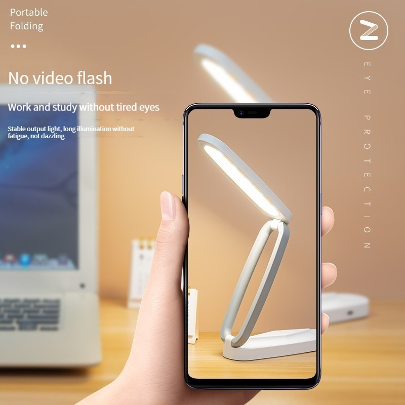 Lampă de birou cu LED, pliabilă, portabilă, reîncărcabilă cu USB, cu reglare reglabilă pentru protecția ochilor, lampă de masă cu LED pentru citire, pentru acasă, studiu, dormitor, birou
