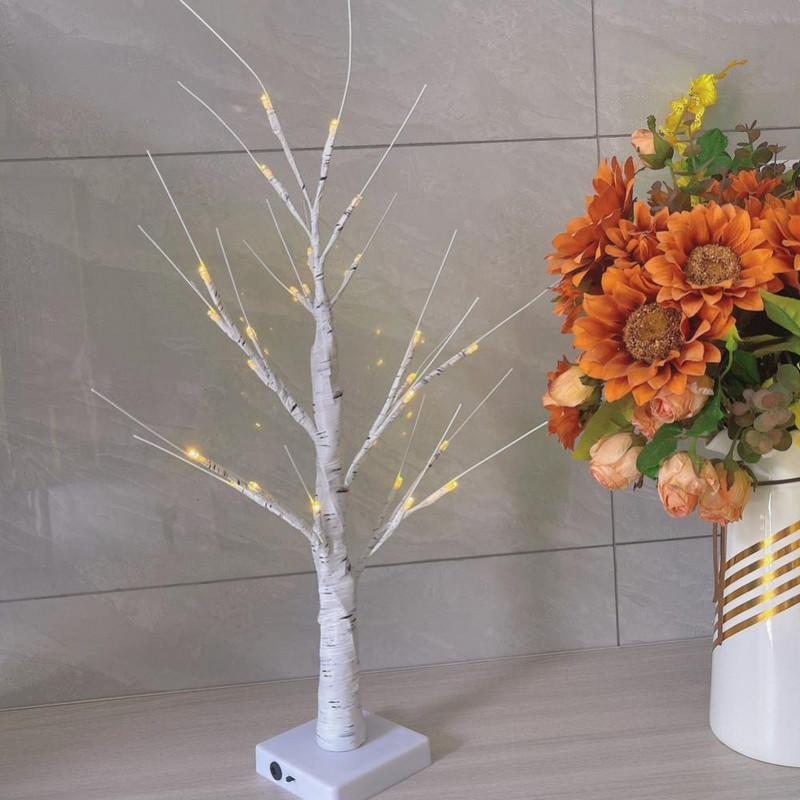 Lumină de noapte cu LED Mini brad de Crăciun Ghirlandă din sârmă de cupru Lampă pentru decorare pentru dormitor acasă pentru copii Lumină zână Iluminat de vacanță
