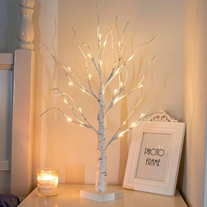Lumină de noapte cu LED Mini brad de Crăciun Ghirlandă din sârmă de cupru Lampă pentru decorare pentru dormitor acasă pentru copii Lumină zână Iluminat de vacanță